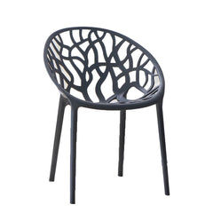 Scandinavian Style Plastic & Acrylic Sloped Arm Chair for Kitchen & Dining Dining Chairs