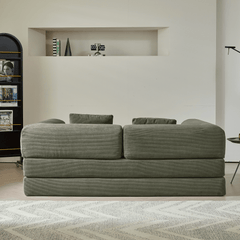 78.7'' Compress Upholstered Convertible Sofa Bed with Corduroy Fabric