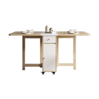 Expandable modern minimalist dining table set with chairs for stylish, space-saving meals