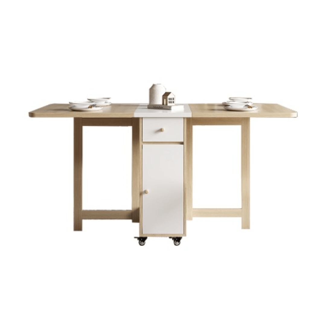 Expandable modern minimalist dining table set with chairs for stylish, space-saving meals