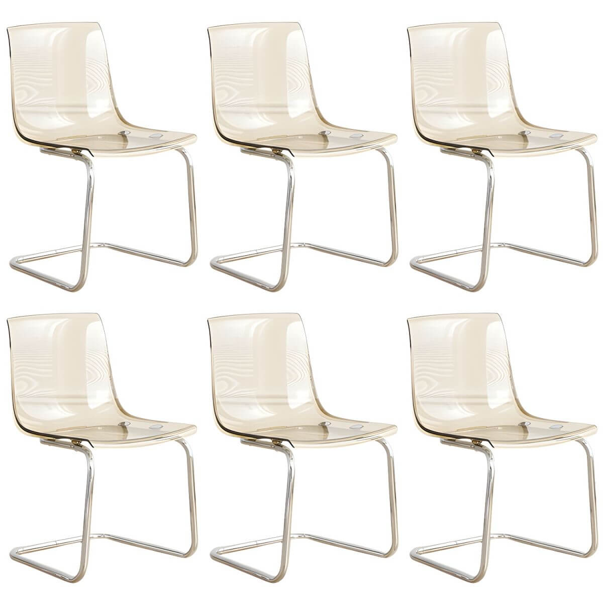 Scandinavian style plastic and acrylic non-upholstered side dining chair