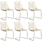 Scandinavian style plastic and acrylic non-upholstered side dining chair