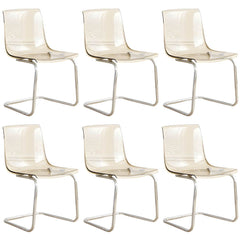Scandinavian Style Non-Upholstered Side Chair in Plastic & Acrylic Dining Chairs
