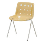 Stackable Scandinavian plastic and acrylic side chair with low back for dining