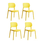 Stackable Scandinavian style plastic and acrylic side chair with low back for dining