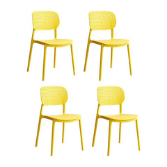 Scandinavian Style Stackable Plastic & Acrylic Side Chair with Low Back Dining Chairs