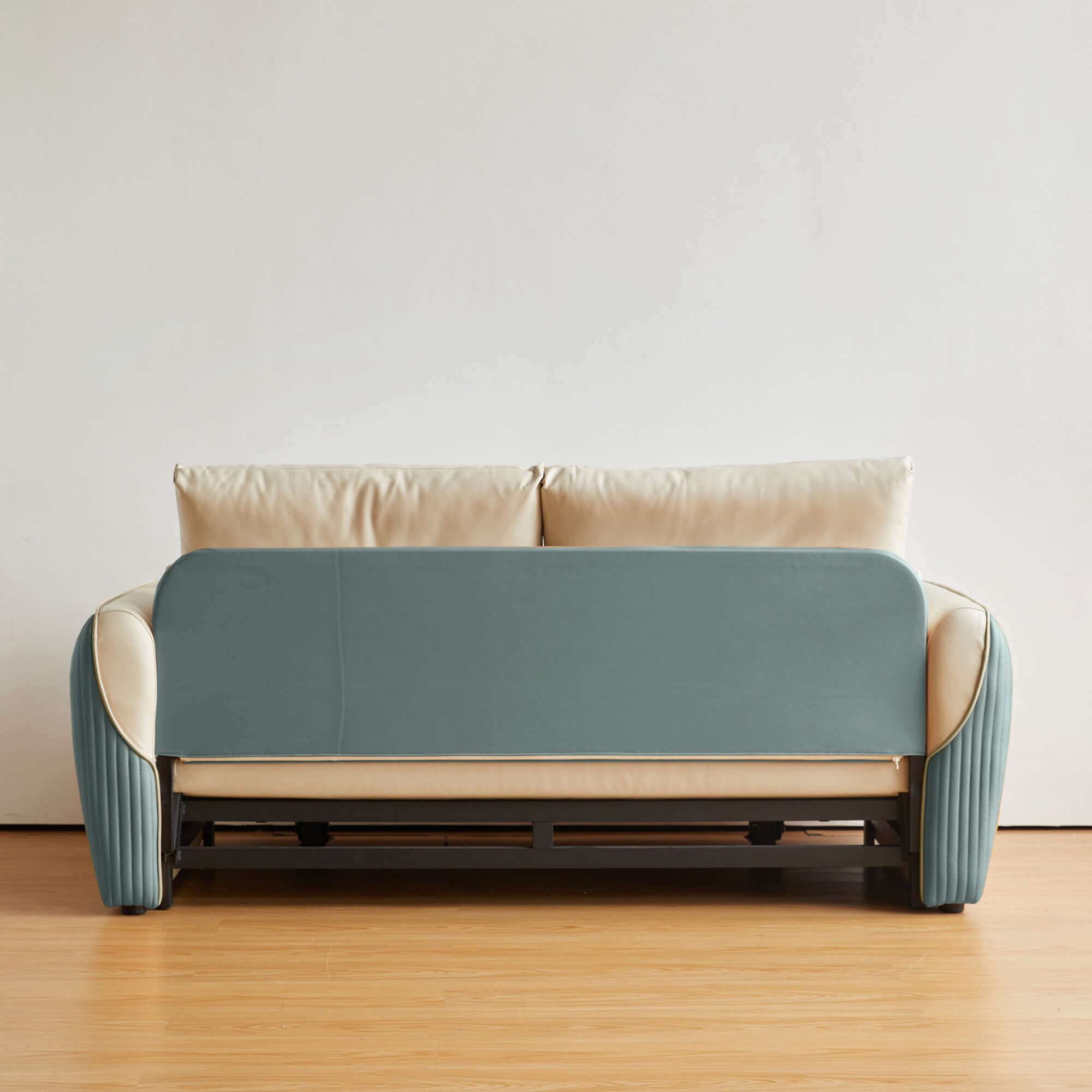 Folding leisure sofa bed with storage pocket, 71.7 inches long for versatile seating and sleeping