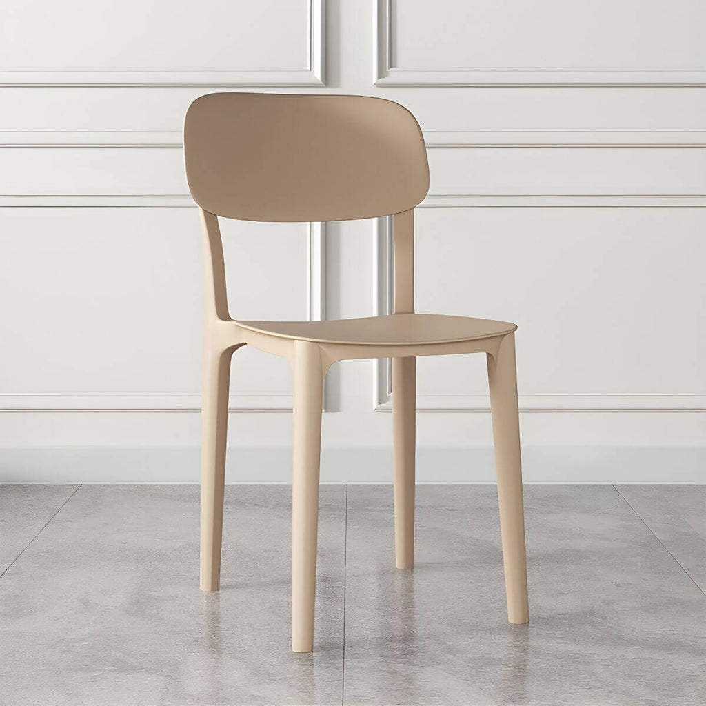 Stackable Nordic acrylic dining chair with backrest and acrylic legs