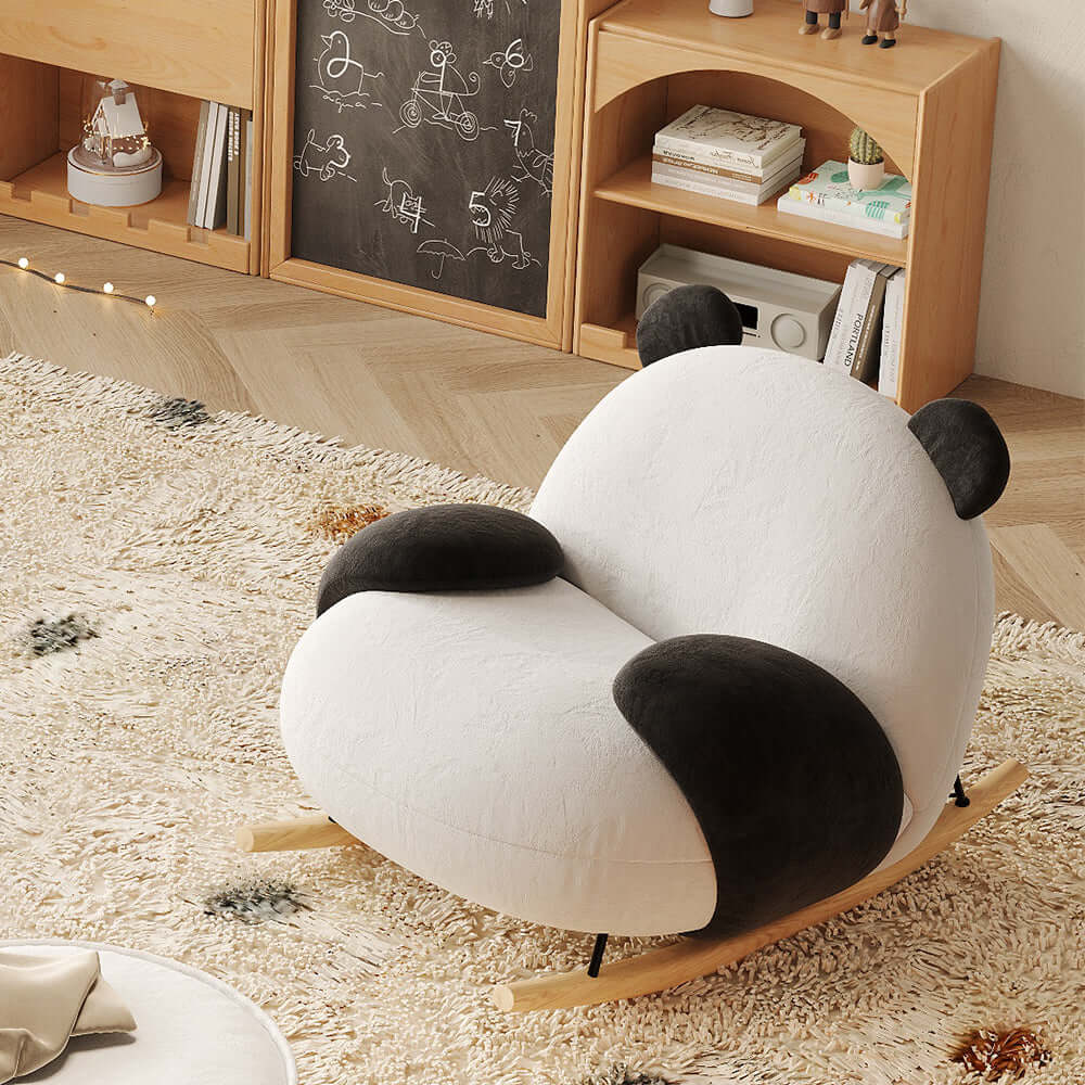 Kids panda rocking chair sofa with cartoon design for comfortable lounge seating