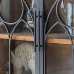 59" Farmhouse Display Cabinet with Gothic Arch Accents