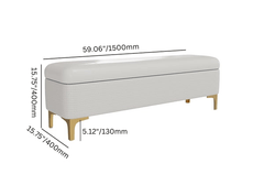 Refined Gold Stainless Steel Legs Storage Bench for Bedroom