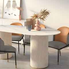 Simplicity Style Oval Dining Table Imitation Marble Home Furniture Dining Tables