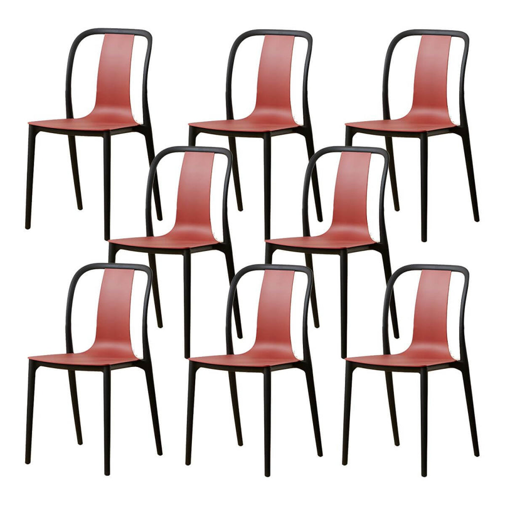 Low-back plastic and acrylic side chair with modern style for kitchen and dining areas