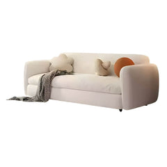 Modern White Polyester Blend Sleeper Sofa with Detachable Mattress, Casters, and Black Legs - Sponge 51"L x 37"W x 30"H Futons