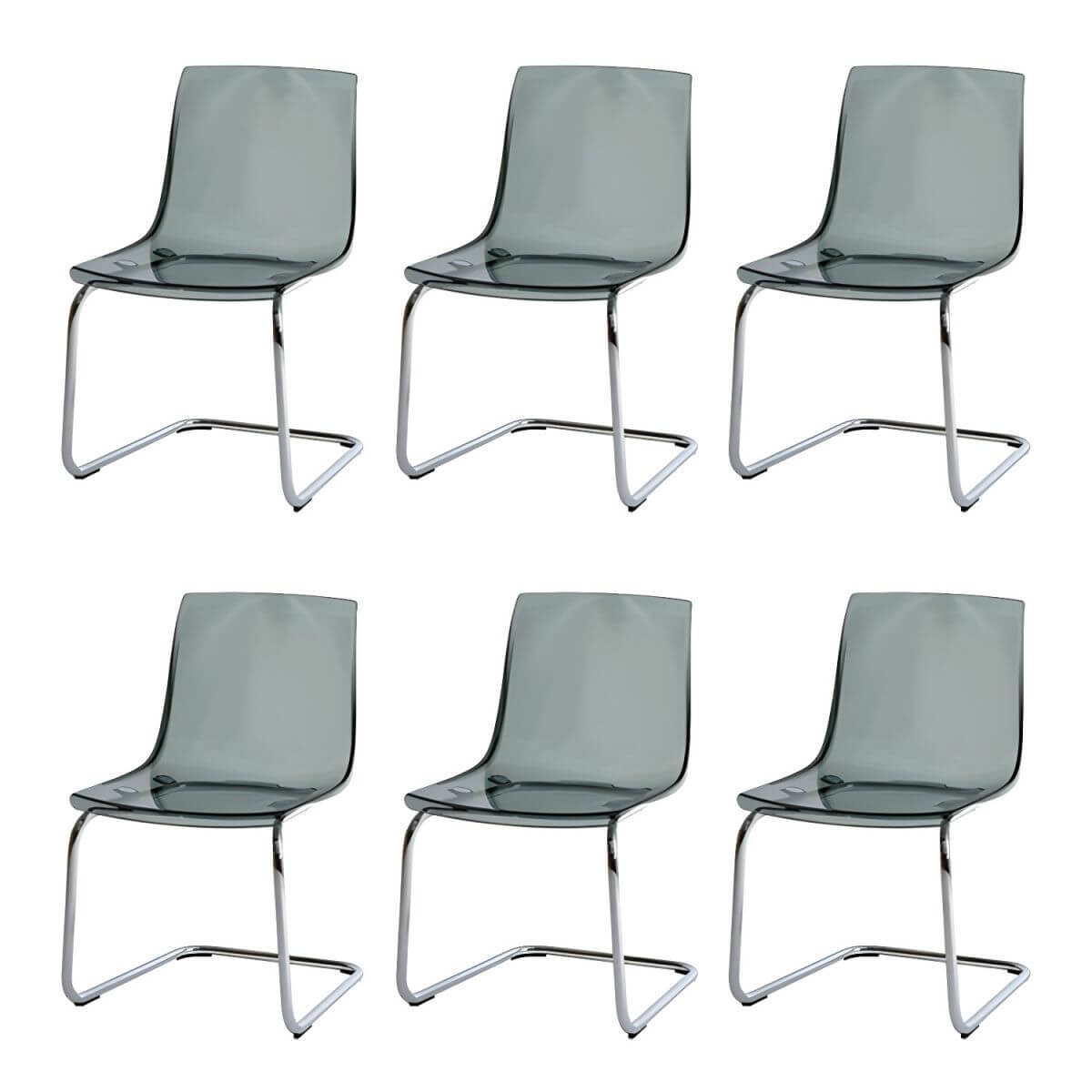 Scandinavian style low back side chair made of plastic and acrylic, ideal for kitchen and dining areas