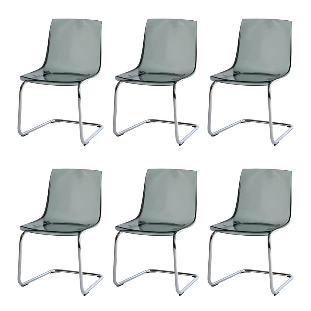 Scandinavian style low back side chair made of plastic and acrylic, ideal for kitchen and dining areas