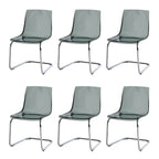 Scandinavian style low back side chair made of plastic and acrylic, ideal for kitchen and dining areas