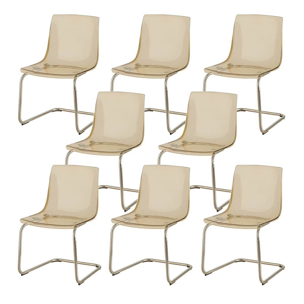 Scandinavian style low back side chair made of plastic and acrylic, ideal for kitchen and dining areas