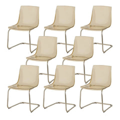 Gorgeous Scandinavian Style Side Chair - Low Back Plastic & Acrylic Chair for Kitchen & Dining Dining Chairs