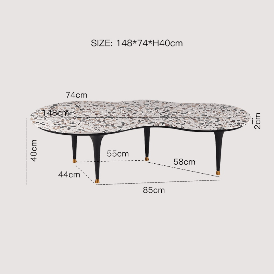 Terrazzo coffee table with contemporary design, perfect for small homes and chic office spaces