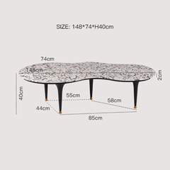Table basse contemporaine en terrazzo - Idéale pour les petits logements et les bureaux chics