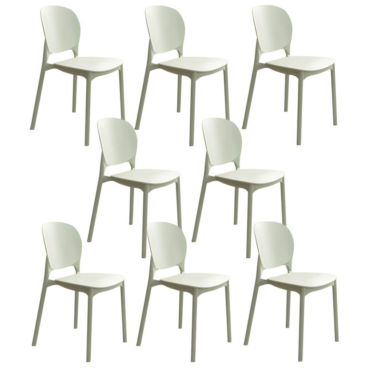 Stackable Scandinavian side chair with open back made of plastic and acrylic for dining