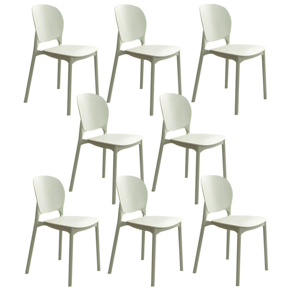 Stackable Scandinavian side chair with open back made of plastic and acrylic for dining