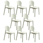 Stackable Scandinavian side chair with open back made of plastic and acrylic for dining
