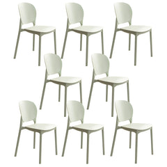 Stackable Scandinavian Side Chair with Open Back and Plastic & Acrylic Material Dining Chairs