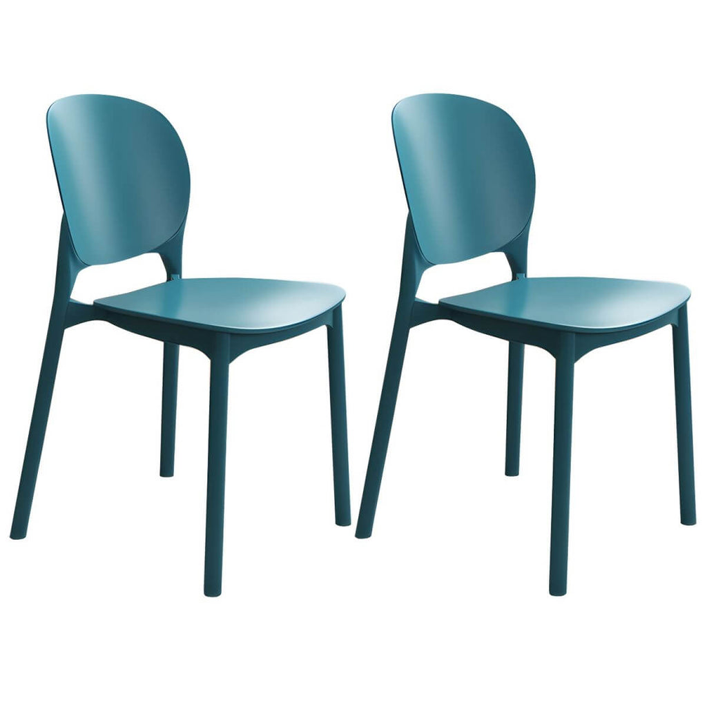 Stackable Scandinavian side chair with open back made of plastic and acrylic for dining