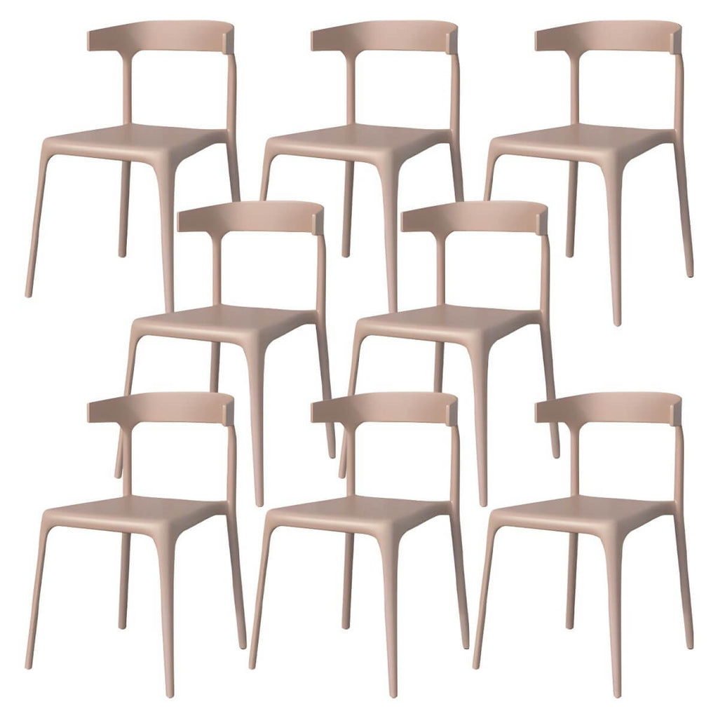 Stackable Nordic acrylic dining chair with backrest and acrylic legs