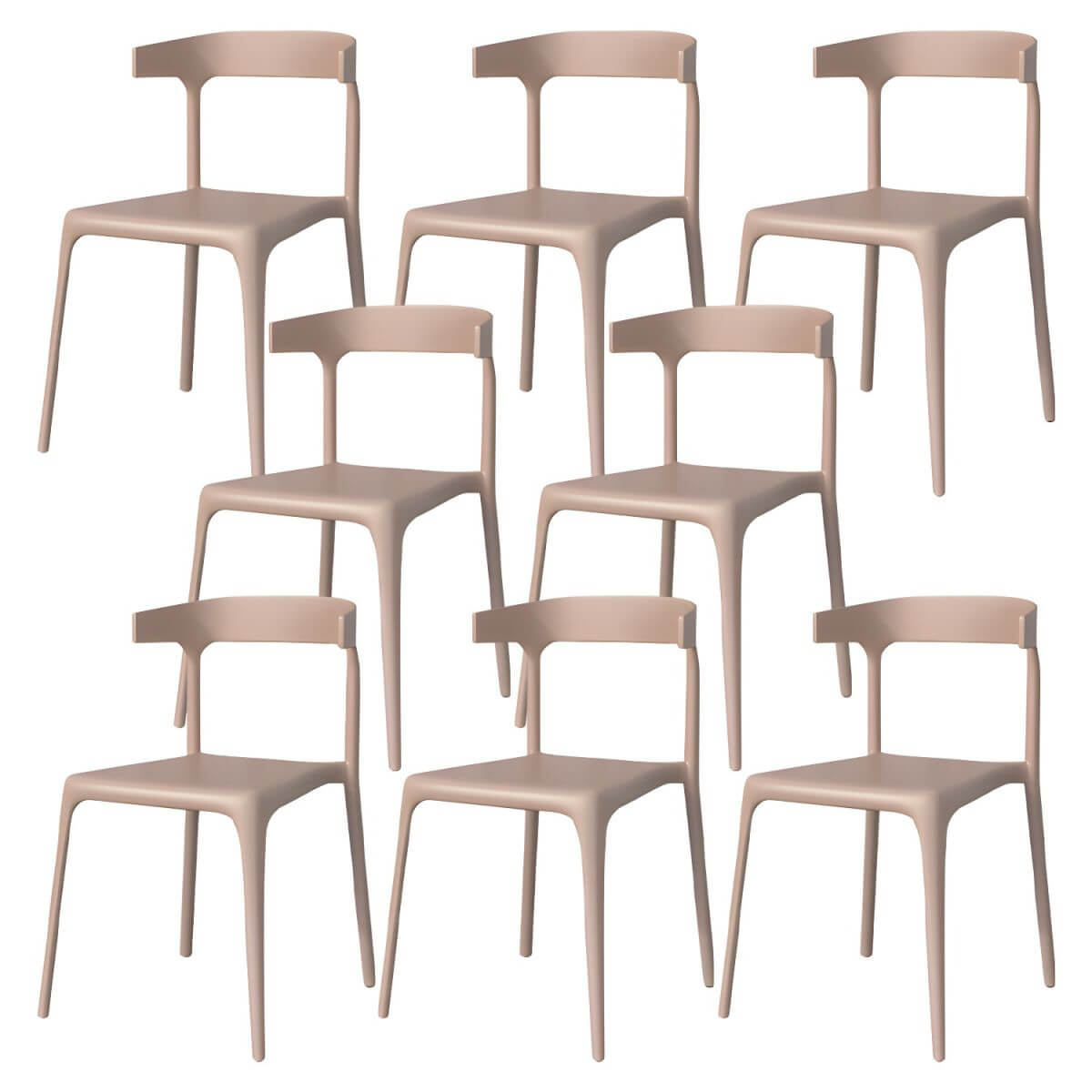 Stackable Nordic acrylic dining chair with backrest and acrylic legs