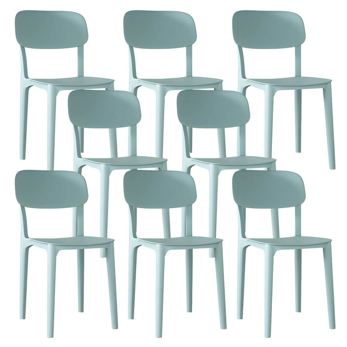 Stackable Nordic acrylic dining chair with backrest and acrylic legs