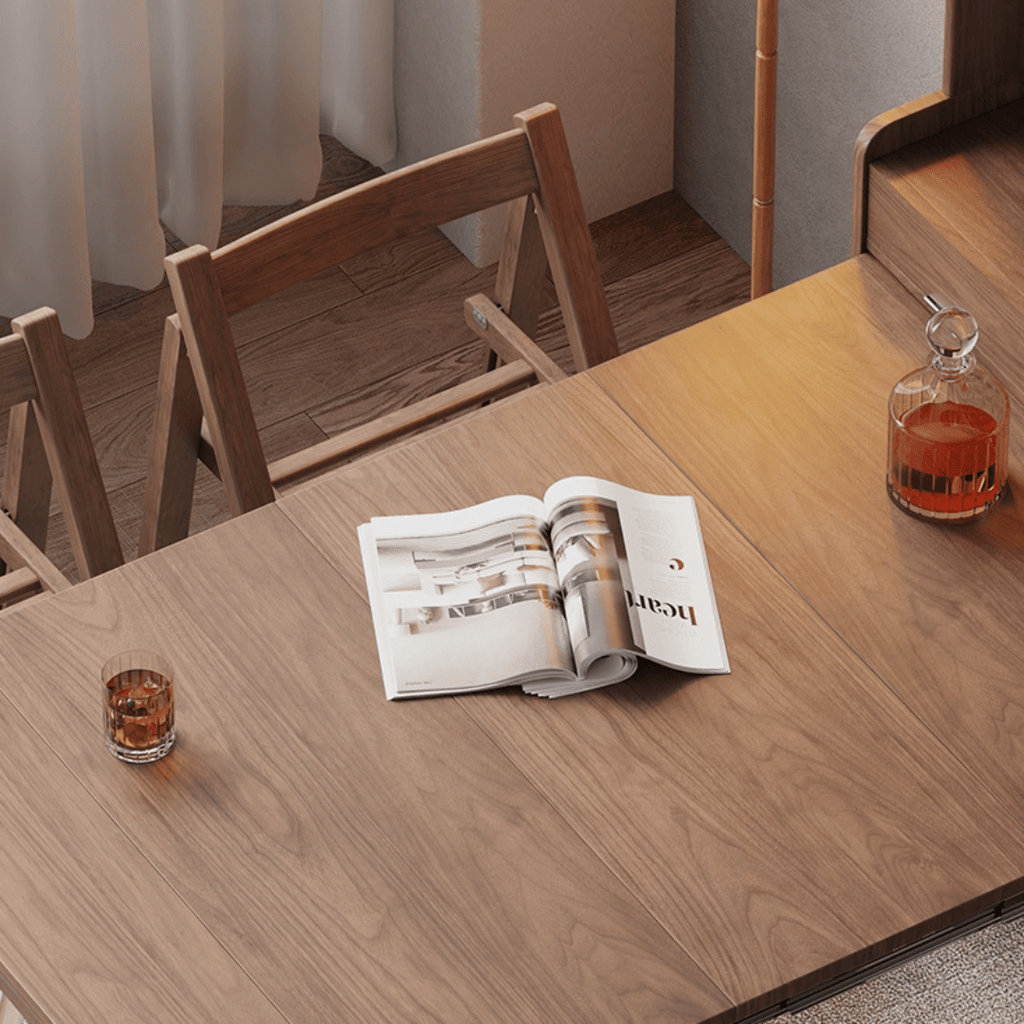 Space-saving folding table perfect for dining and work in small cozy homes