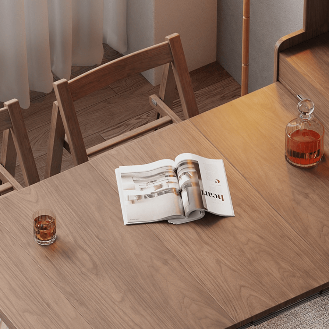 Space-saving folding table perfect for dining and work in small cozy homes