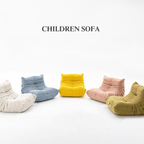 Kids' suede furry caterpillar lounge chair and single Togo sofa available in multiple colors