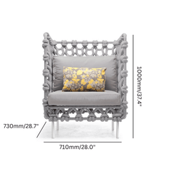 6-Piece Outdoor Seating Ensemble with Gray Cushions and Coffee Table