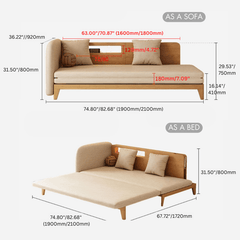 Versatile Cotton & Linen Sleeper Sofa with USB Charging for Stylish Living Spaces