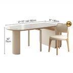 Conjunto de Mesa y Sillas de Comedor Expandible Minimalista Moderno