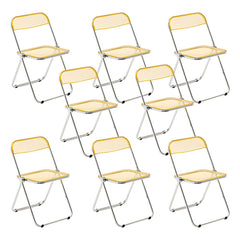 Scandinavian Style Silver Metal Leg Plastic & Acrylic Side Chair Dining Chairs