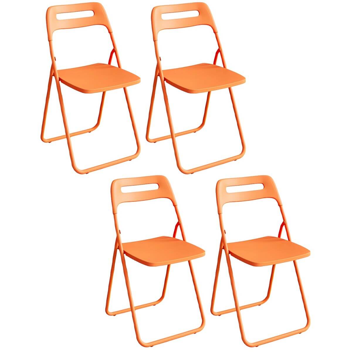 Modern collapsible open back side chair made of plastic and acrylic, ideal for kitchen and dining areas