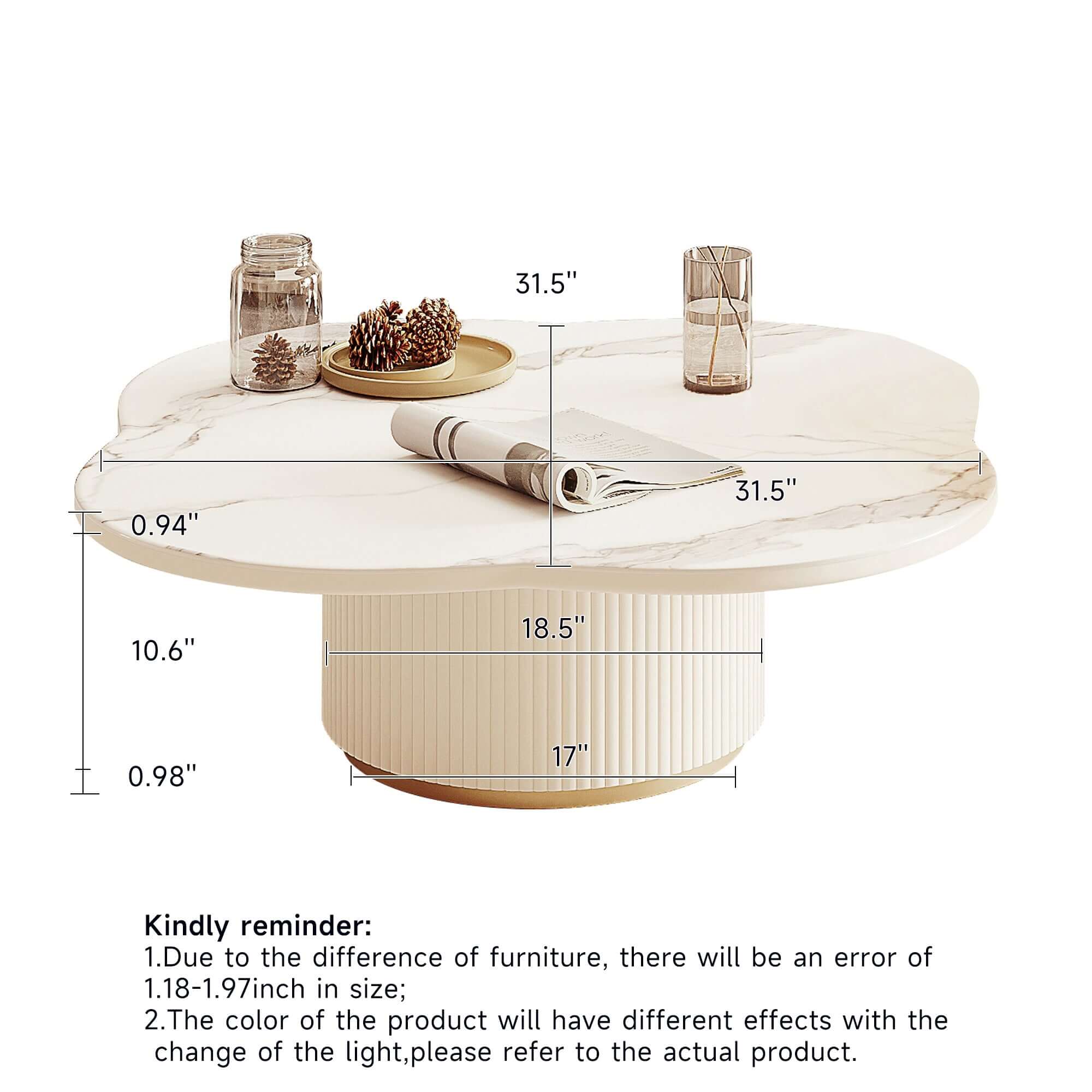 Modern white slate tea table with side combination for living room decor