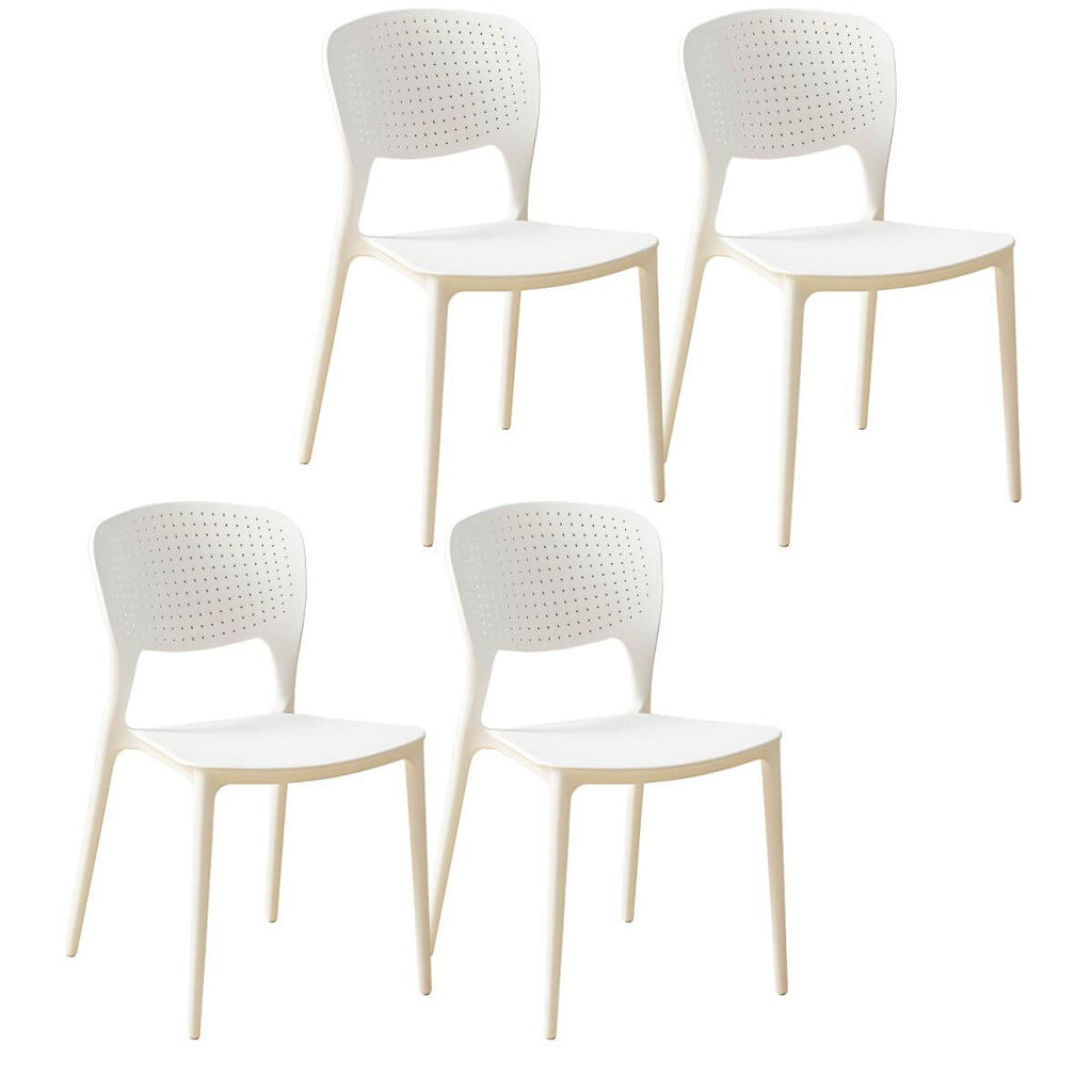 Stackable Scandinavian style plastic and acrylic side chair for dining room