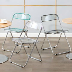 Scandinavian Style Silver Metal Leg Plastic & Acrylic Side Chair Dining Chairs