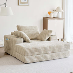 53.5” Modern Oversize Chaise Lounge Sofa Bed