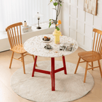 Modern terrazzo dining table with sleek design, perfect for cozy meals and home office use