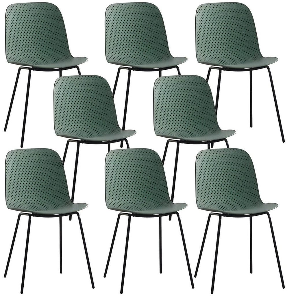 Scandinavian stackable kitchen chair with plastic and acrylic seat and metal legs