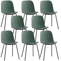 Scandinavian Stackable Plastic & Acrylic Kitchen & Dining Chair with Metal Legs Dining Chairs