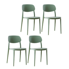 Plastic Scandinavian Living Room Side Chair Matte Finish Open Back Dining Chair Dining Chairs