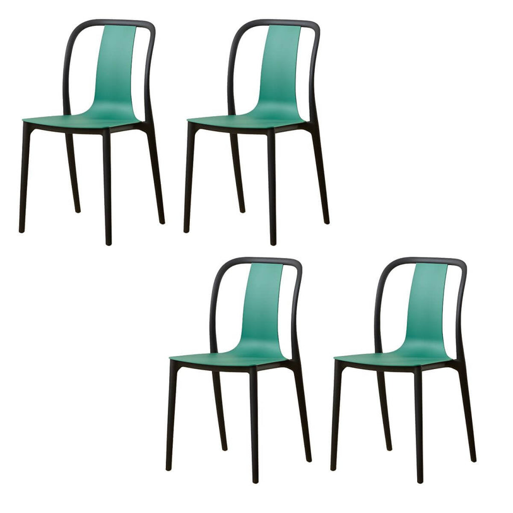 Low-back plastic and acrylic side chair with modern style for kitchen and dining areas